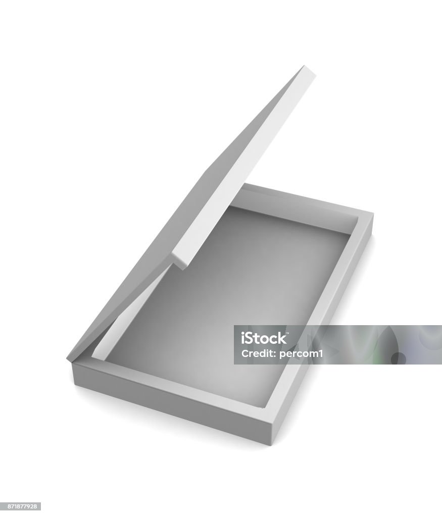 Open Box New Realistic White Open Box Isolated On White Background Stock Photo ...