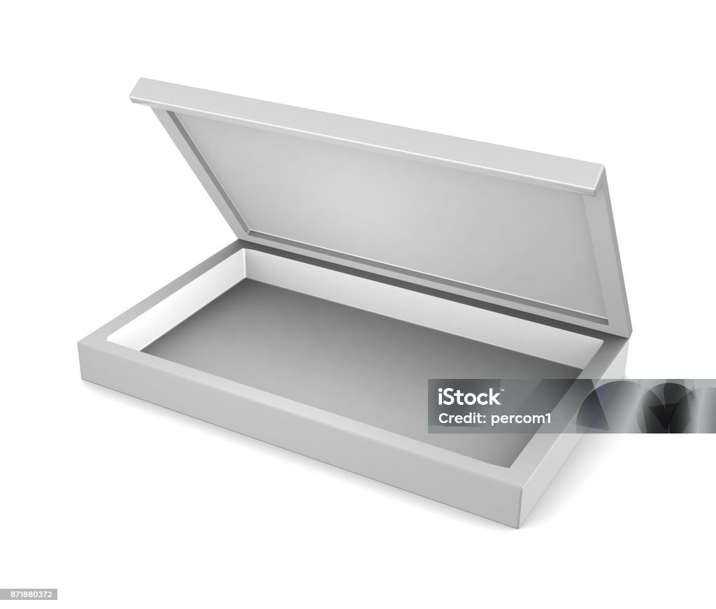 Open Box New Realistic White Open Box Isolated On White Background Stock Photo ...