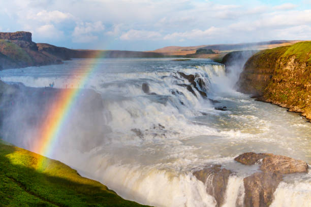 istock Powerfull famous Gullfoss waterfall in Iceland, Europe. 871882076
