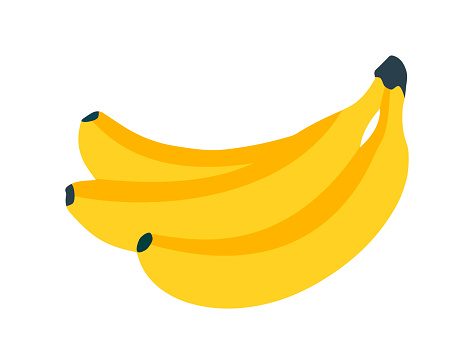Banana icon. Fresh banana on white background