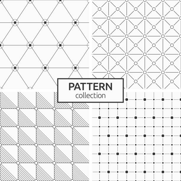 illustrazioni stock, clip art, cartoni animati e icone di tendenza di set di quattro modelli senza soluzione di continuità. - circle food fabric swatch color swatch