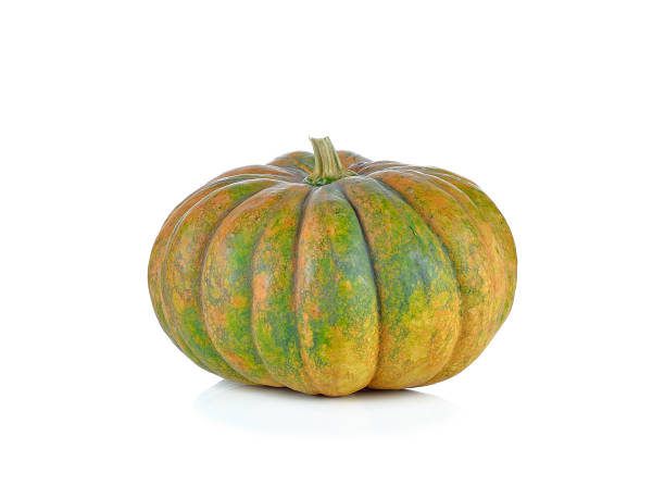 pumpkin isolated on white background - cushaw imagens e fotografias de stock