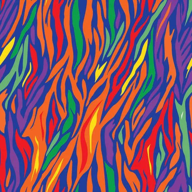 Vector illustration of colored vector geometric seamless zebra pattern design