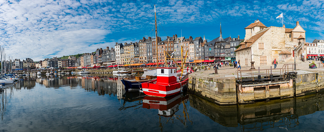 Honfleur harbour, normandy city in France Europe