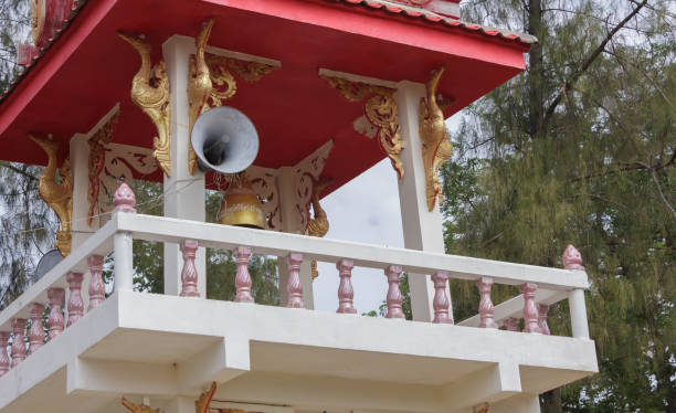 Megaphone in Thai temple. stock photo