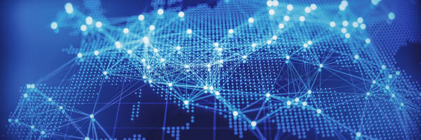 istock Abstract World Map With Glowing Networks - Europe 871919258
