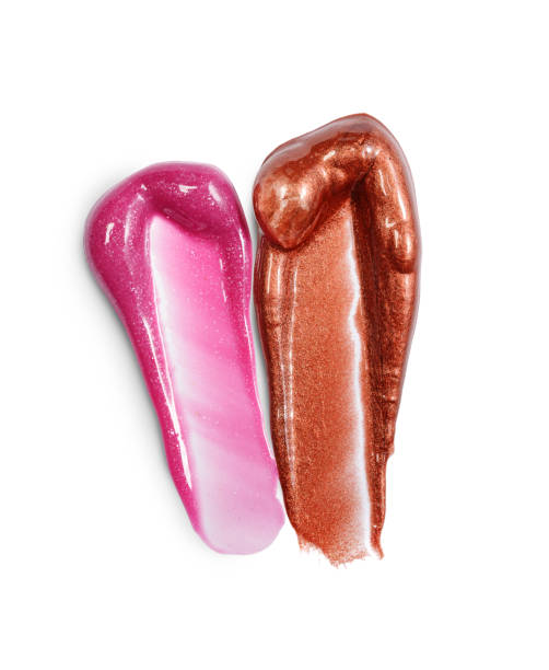 istock Purple and brown shiny lip gloss strokes 871919262