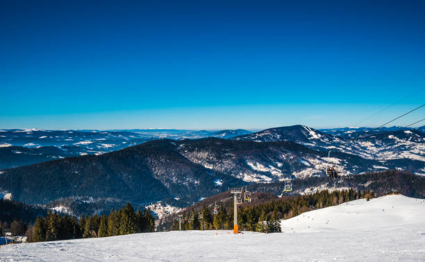 istock Ski resort in sunny Carpatian mountains 871920152