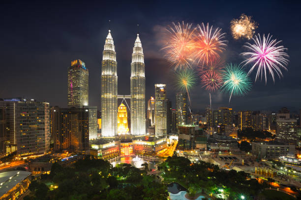 istock Fireworks over Kuala Lumpur city 871923358