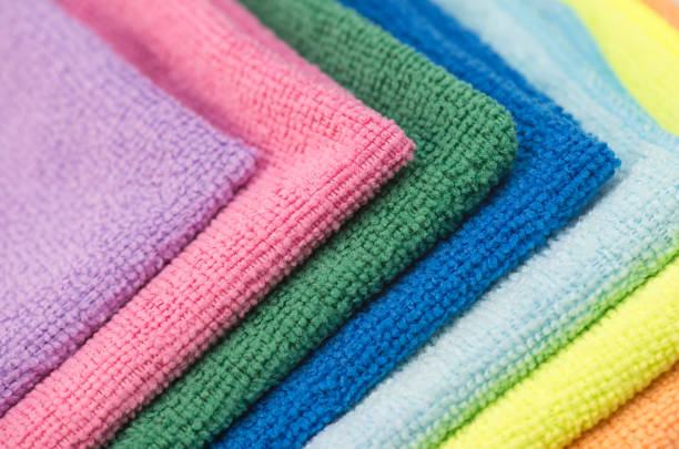Colorful cleaning rag microfiber cloth isolated on white Colorful cleaning rag microfiber cloth isolated on white background microfiber stock pictures, royalty-free photos & images