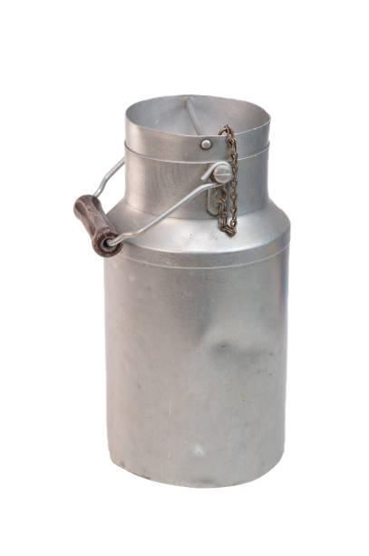 istock Aluminium milk can on white, Food and Drink 871932234