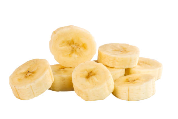 istock Banana slices isolated on a white background 871932922