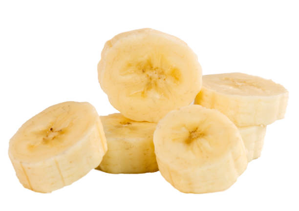 istock Banana slices isolated on a white background 871932928
