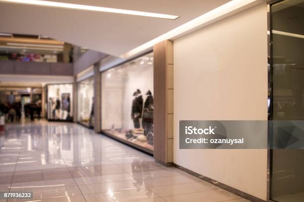 Shop Wall Sign Mockup Stock Photo - Download Image Now - Shopping Mall, Wall - Building Feature, Store