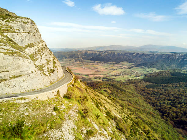 istock Road through Delika Canyon with river Nervion, Spain 871947366