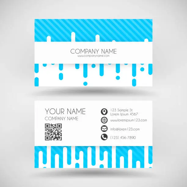 Vector illustration of Modern business card template with abstract blue background