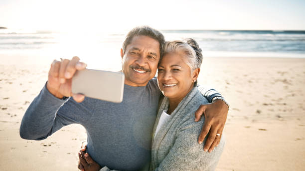 istock Selfies with the sun in the background 871951996