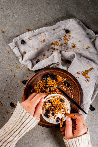 istock Spicy autumn and winter breakfast with granola 871963338