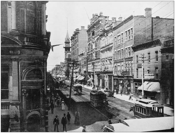 Antique photograph of World's famous sites: Toronto Antique photograph of World's famous sites: Toronto toronto photos stock illustrations