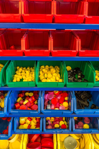 istock Colourful plastic bins and trays in storage room 871966750
