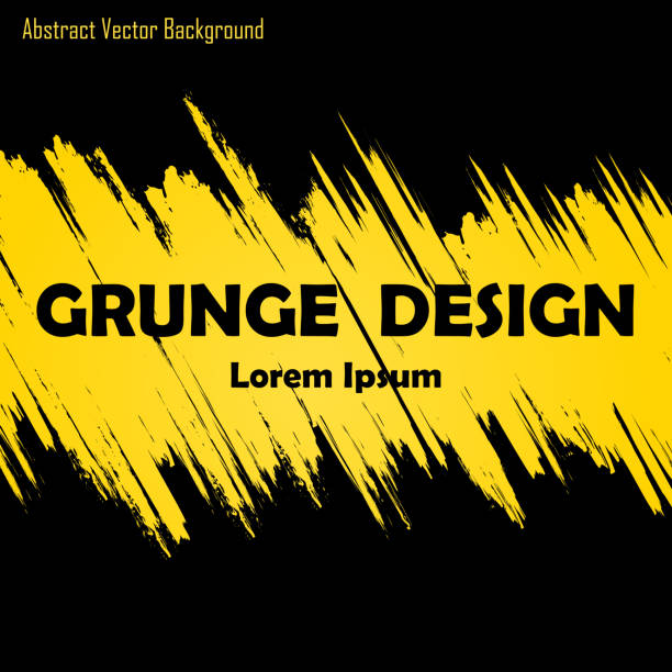 Abstract grunge background Abstract black background with grunge yellow lines and text wader bird stock illustrations