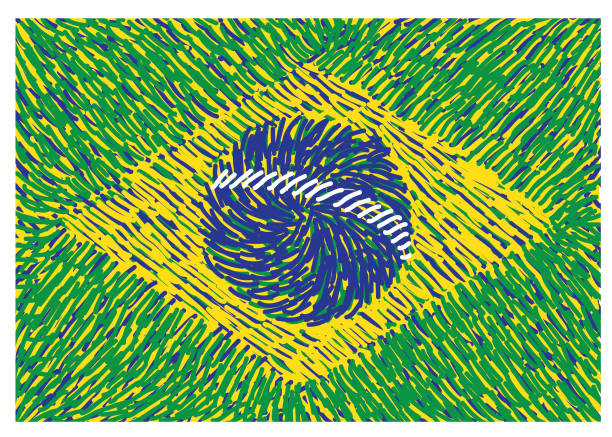 vector grunge bewirkt abbildung der brasilien-flagge - effected stock-grafiken, -clipart, -cartoons und -symbole