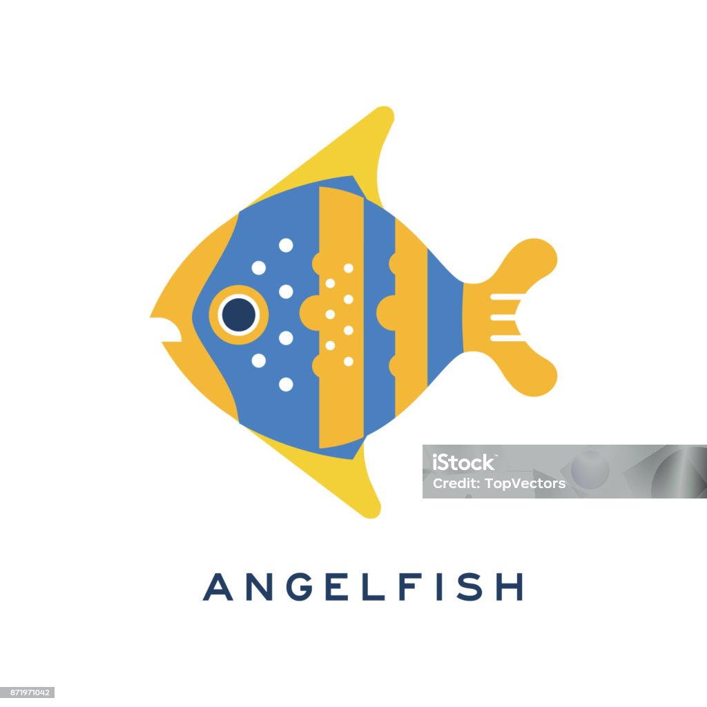 Angelfish Graphics Angelfish Sea Fish Geometric Flat Style Design Vector Illustration ...