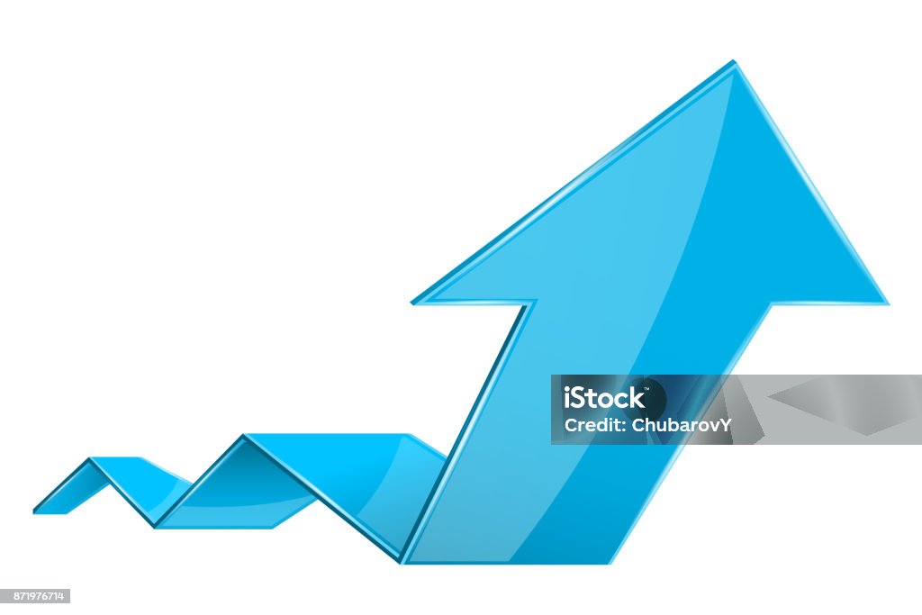 Blue Arrow Risin Blue Up Rising Arrow Stock Illustration - Download Image Now - Arrow ...