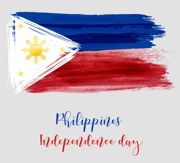 Philippines Independence day holiday Philippines Independence day holiday background. With watercolor abstract flag. philippines currency stock illustrations