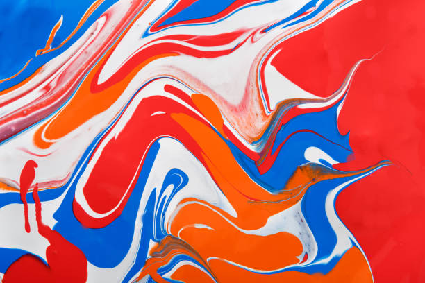 istock Liquid marbling acrylic paint background. Fluid painting abstract texture 871989442