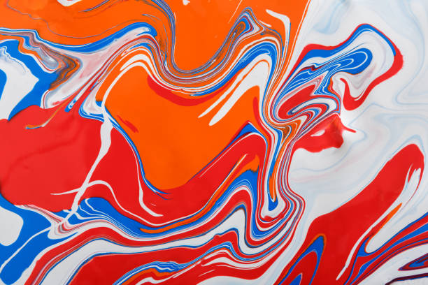 istock Liquid marbling acrylic paint background. Fluid painting abstract texture 871989552