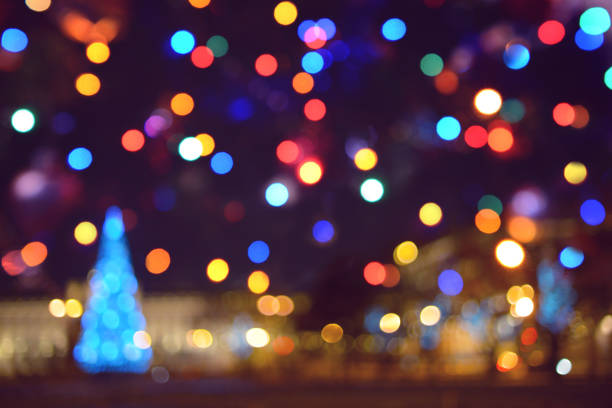 красочный абстрактный фон с bokeh света - christmas lights стоковые фото и изображения