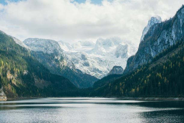 Scenic view of Gosausee  lake in Alps  in autumn