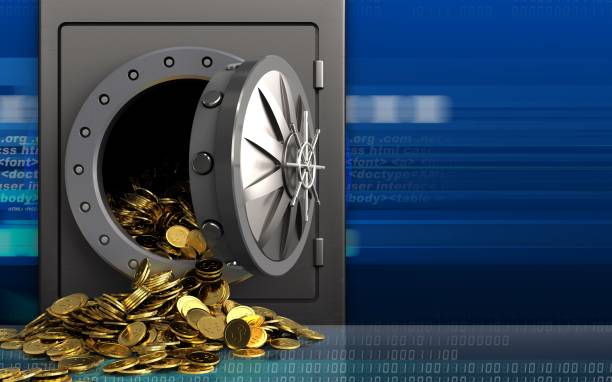 istock 3d golden coins over cyber 872005540