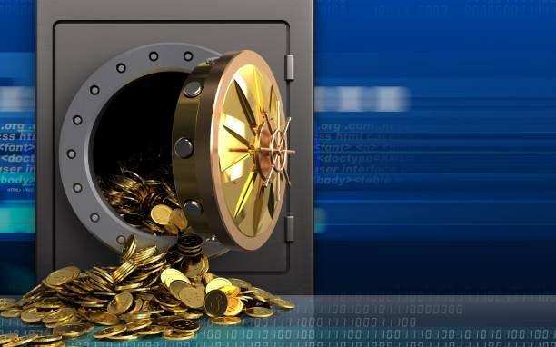 istock 3d golden coins over cyber 872005546