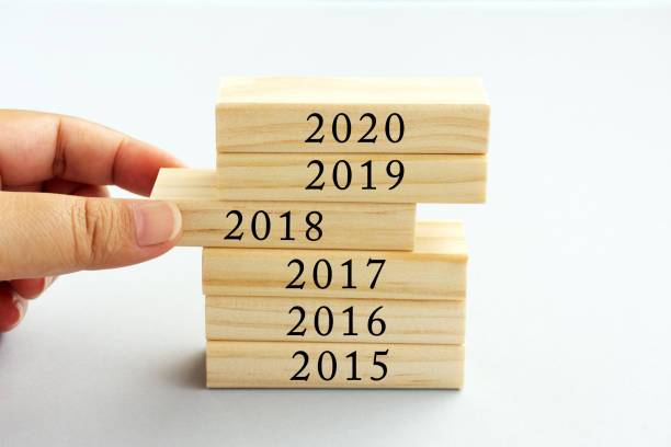 istock Hands Picking Wood Block With The Number 2018 872006068