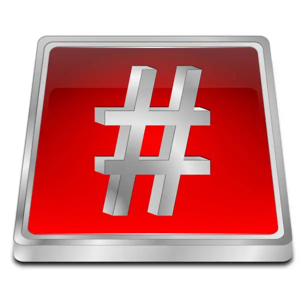 Photo of Hashtag Button - 3D illustration