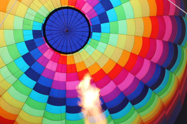istock Hot air balloon with burning flame 872033212