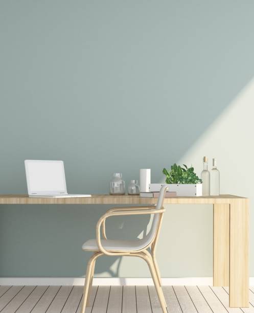 istock 3D Rendering Interior minimal coffee shop or living room and wall decorate 872039366