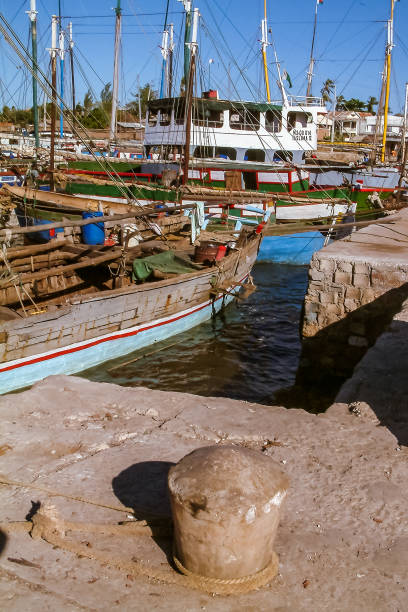 Mahajanga, Madagascar, May 26, 2012: The embankment of the dhows harbour of Mahajanga (Majunga), Madagascar