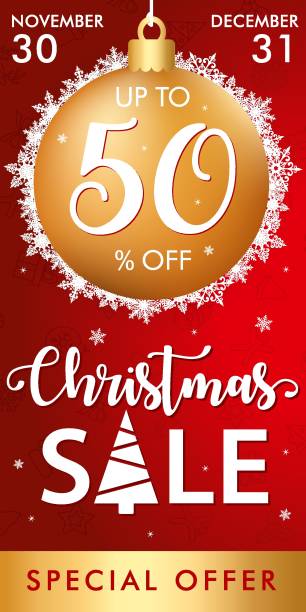 ilustrações de stock, clip art, desenhos animados e ícones de 3144 - christmas sale red banner rhombus - 3144