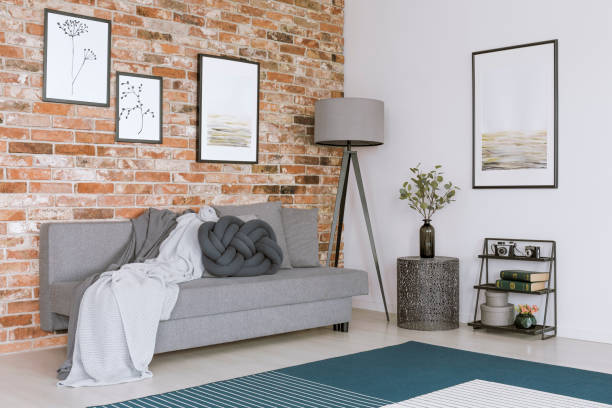 istock Living room with brick wall 872049370