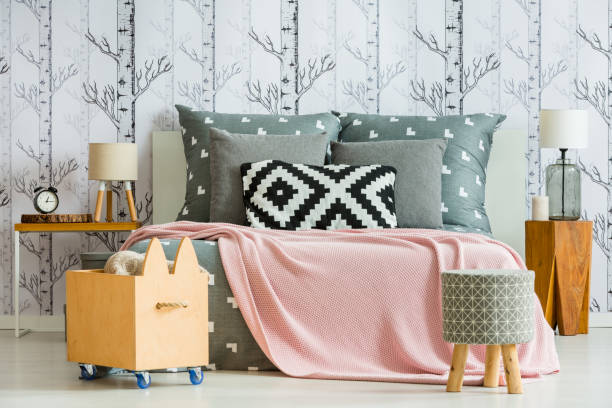 istock Decorative pillow in feminine bedroom 872050750
