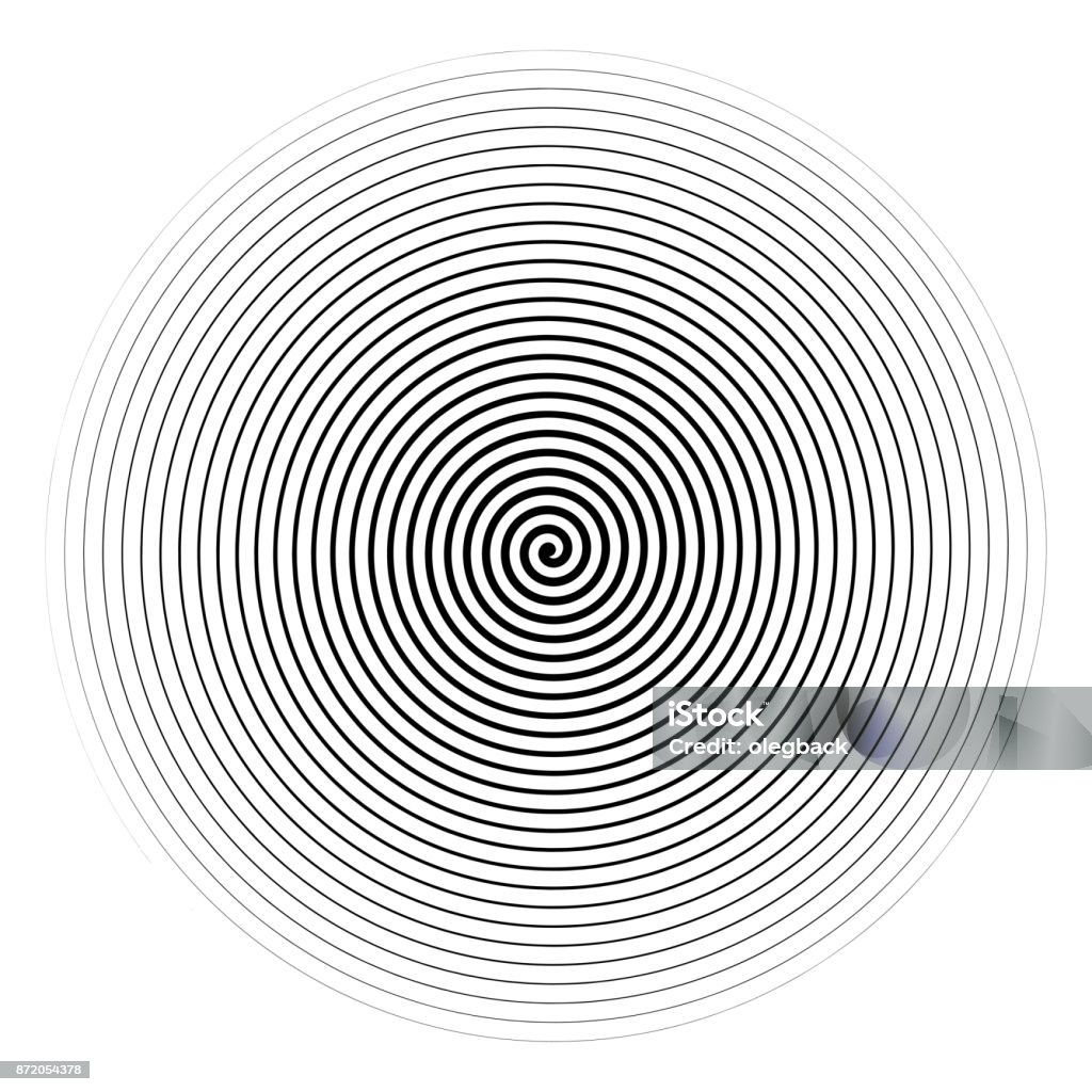Espiral de Vector negro aislado sobre fondo blanco. - arte vectorial de Espiral libre de derechos