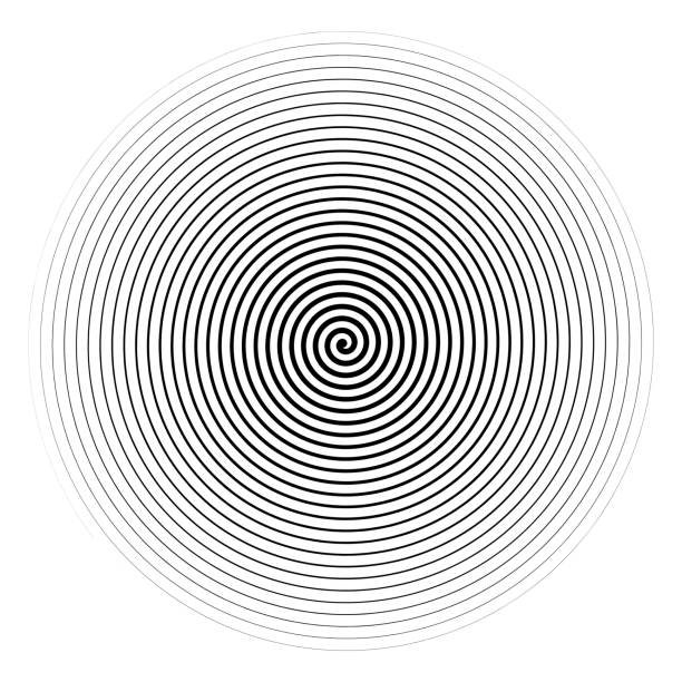 ベクトル黒スパイラルは、白い背景で隔離。 - illusion spiral black white点のイラスト素材／クリップアート素材／マンガ素材／アイコン素材