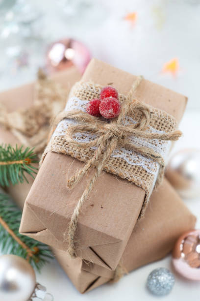 istock Kraft paper wrapped Christmas gifts 872058148