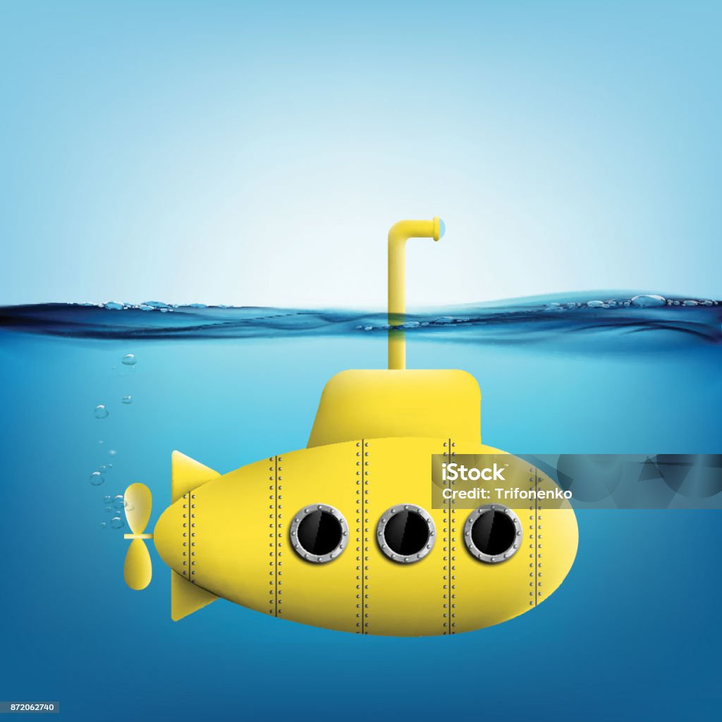 潜望鏡水中の潜水艦 - 潜望鏡のロイヤリティフリーベクトルアート