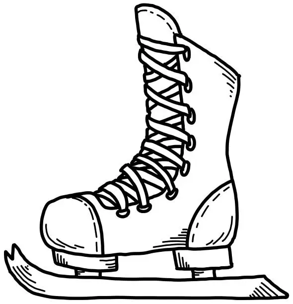 Vector illustration of Hand Drawn Ice Skate