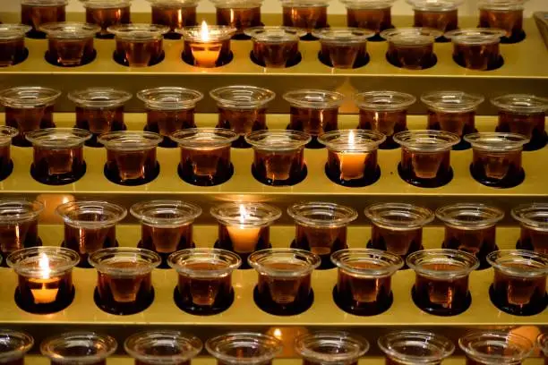 Votive candles at cathedral St. Augustine. Florida
