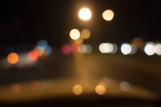 istock Bokeh lights from traffic jam on night time for background 872082522